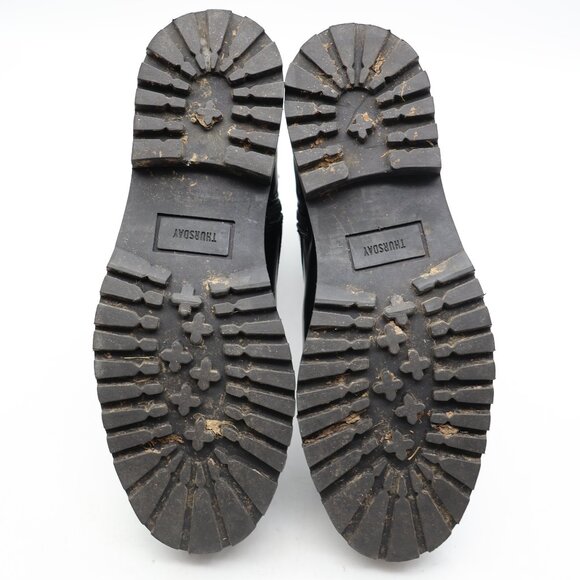 Thursday Boot Co. Everyday Combat Boots Women's Size 8.5 Black Leather Zip Side - Picture 8 of 10